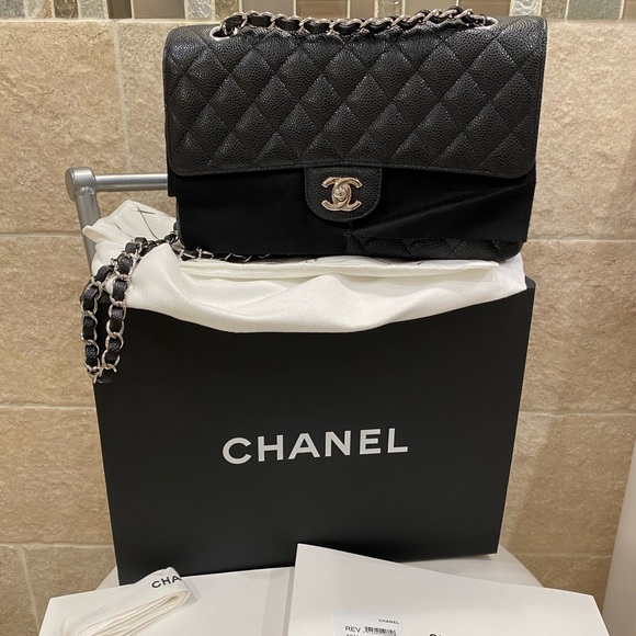 CHANEL Handbags - Chanel Black Caviar Medium Classic Flap Bag SHW